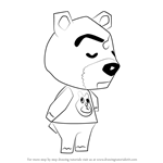 How to Draw Dozer from Animal Crossing