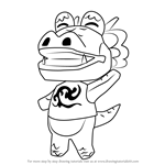 How to Draw Drago from Animal Crossing