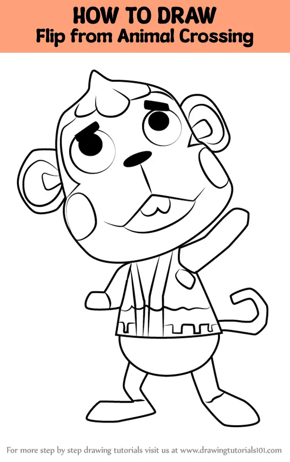 How to Draw Flip from Animal Crossing (Animal Crossing) Step by Step ...