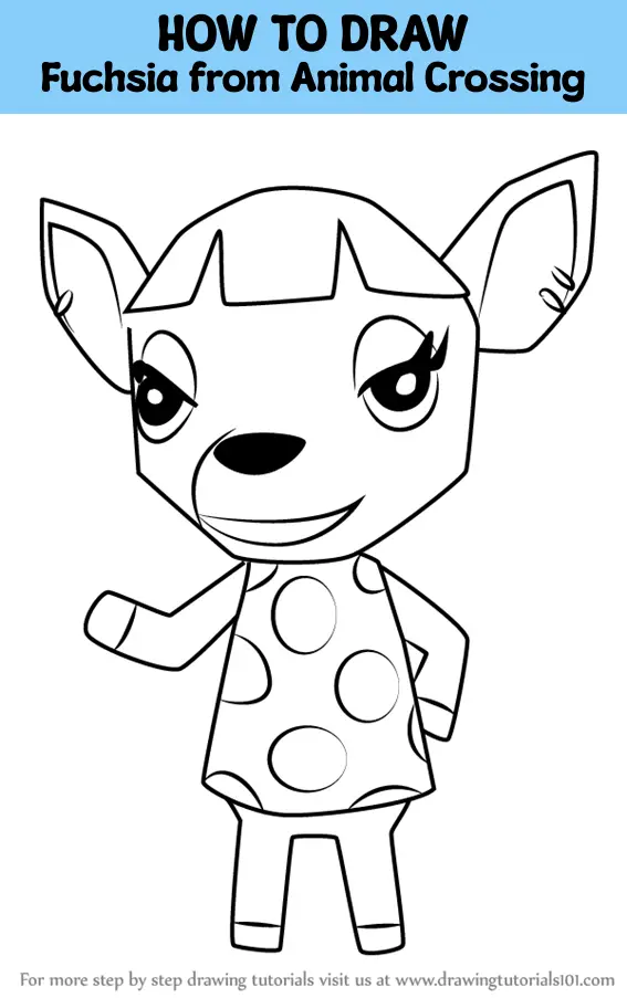 How to Draw Fuchsia from Animal Crossing (Animal Crossing) Step by Step ...