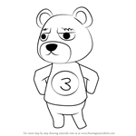 How to Draw Grizzly from Animal Crossing