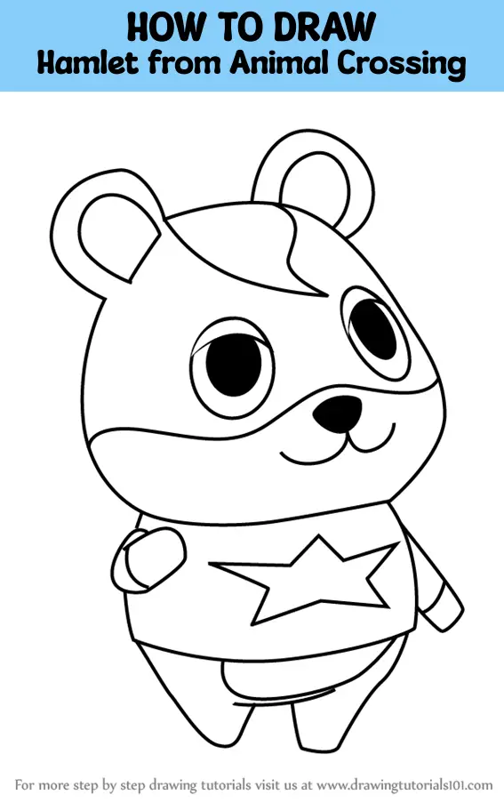 How to Draw Hamlet from Animal Crossing (Animal Crossing) Step by Step ...