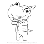 How to Draw Hippeux from Animal Crossing