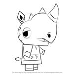 How to Draw Hornsby from Animal Crossing