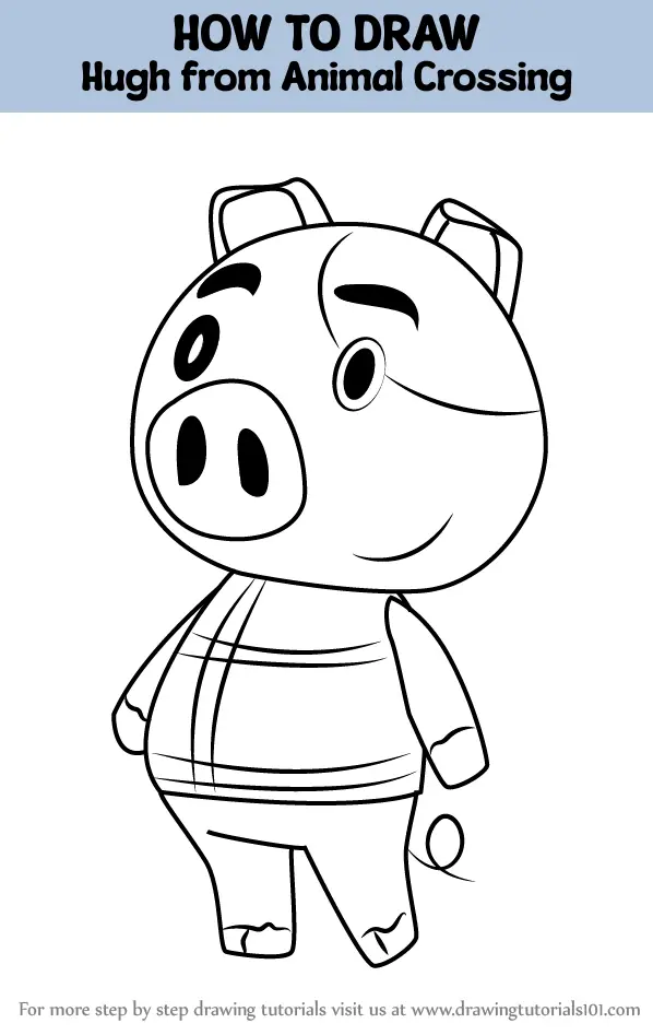 How to Draw Hugh from Animal Crossing (Animal Crossing) Step by Step ...