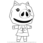 How to Draw Maggie from Animal Crossing
