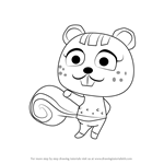 How to Draw Nibbles from Animal Crossing