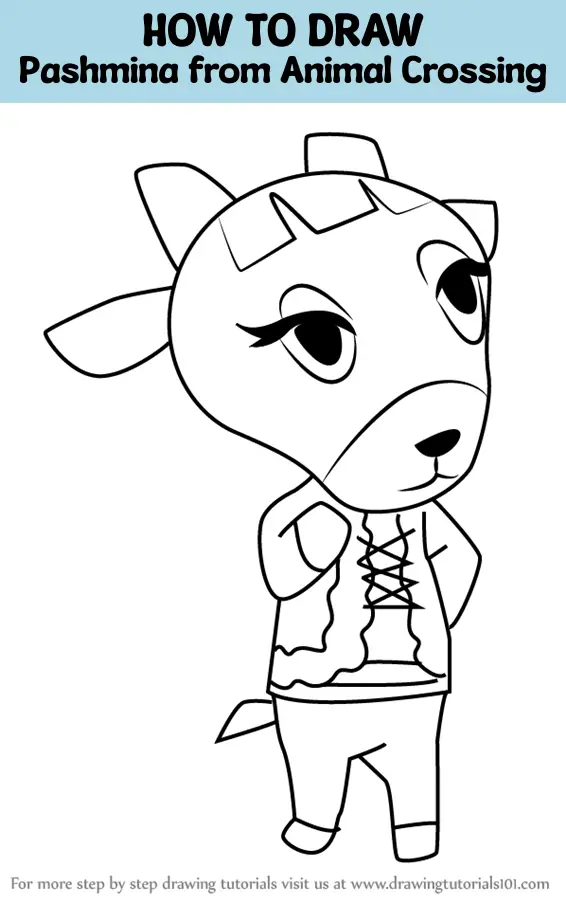 How to Draw Pashmina from Animal Crossing (Animal Crossing) Step by ...