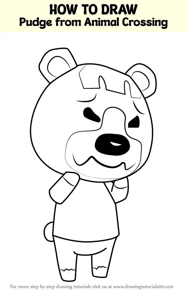 How to Draw Pudge from Animal Crossing (Animal Crossing) Step by Step ...