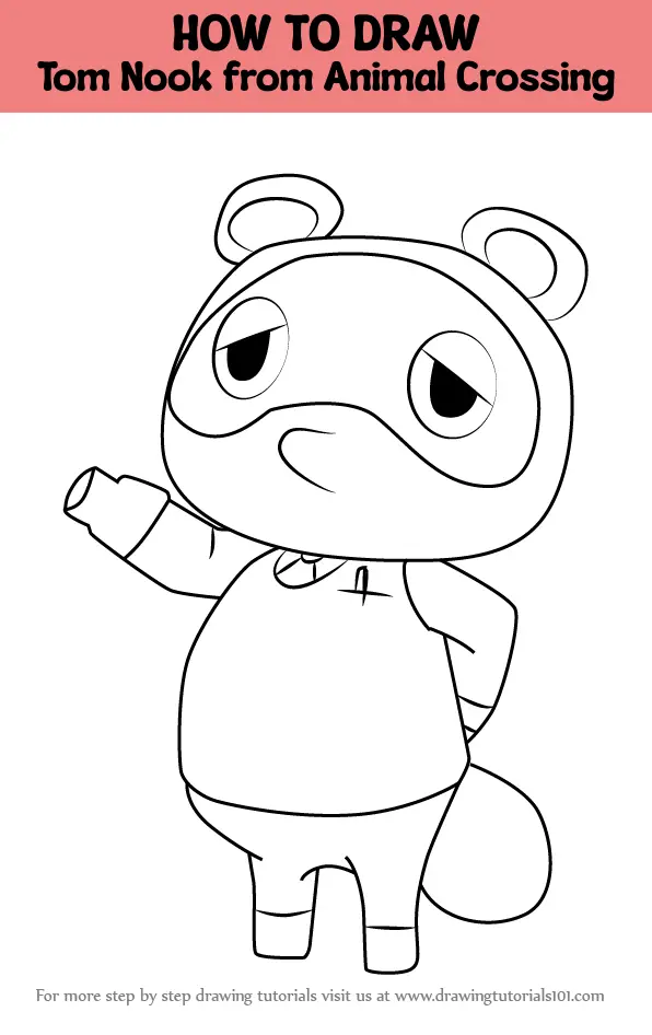 How to Draw Tom Nook from Animal Crossing (Animal Crossing) Step by ...