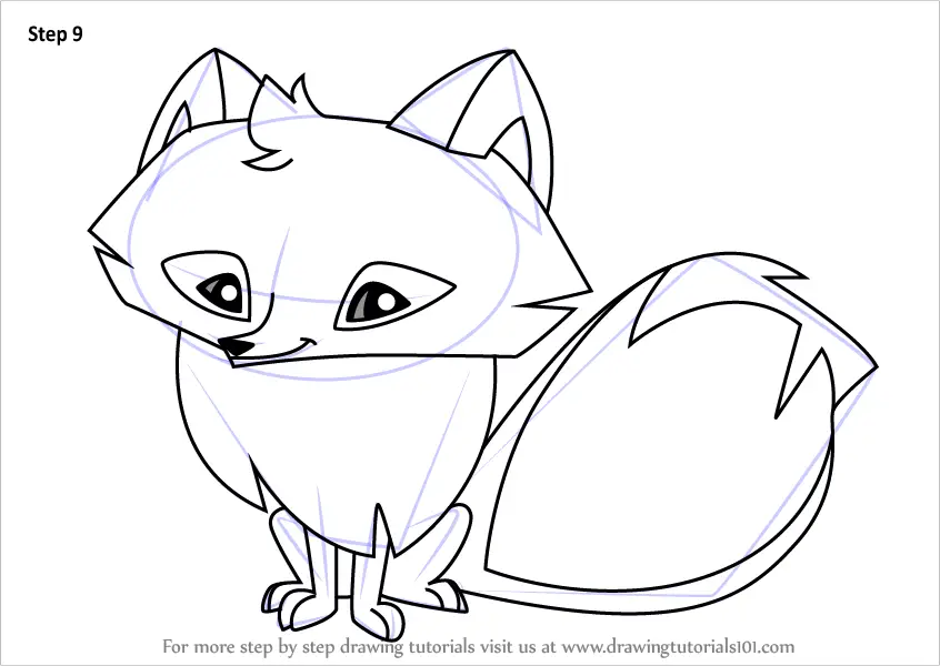 Learn How to Draw Arctic Fox from Animal Jam (Animal Jam) Step by Step : Drawing Tutorials
