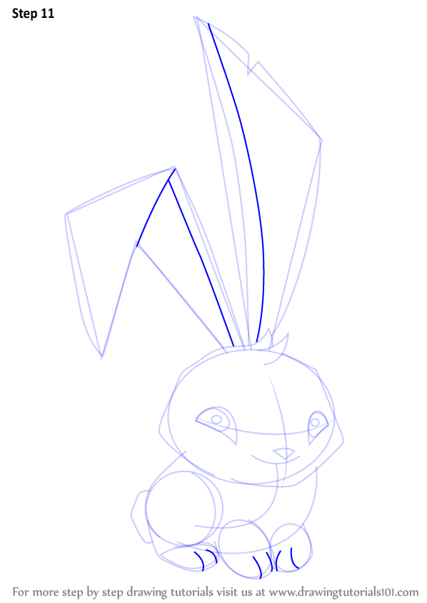 Step by Step How to Draw Bunny from Animal Jam : DrawingTutorials101.com