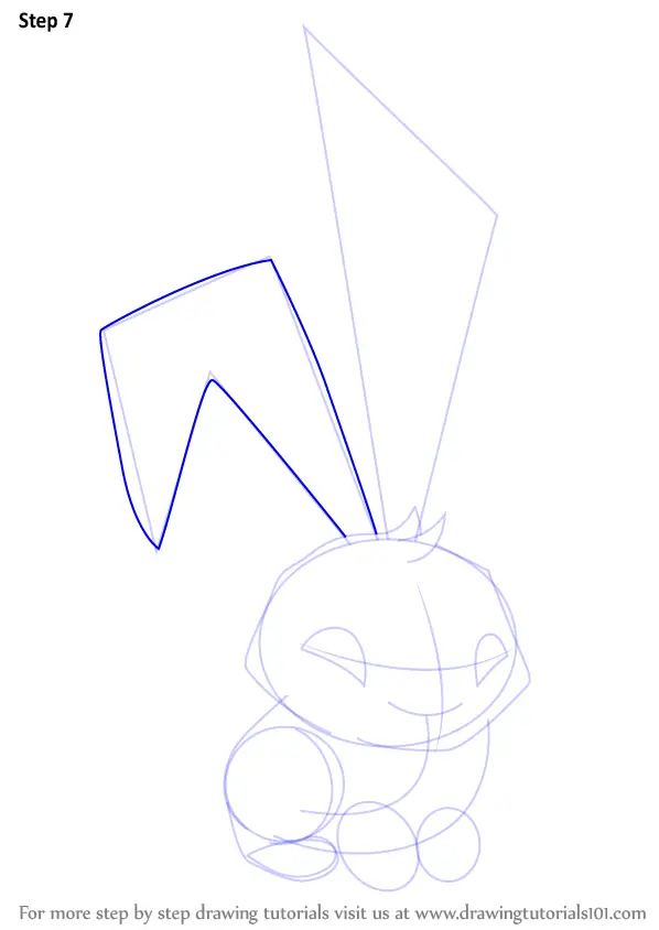 Step by Step How to Draw Bunny from Animal Jam : DrawingTutorials101.com