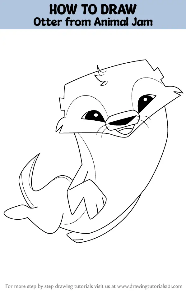 How to Draw Otter from Animal Jam (Animal Jam) Step by Step ...