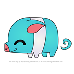 How to Draw Pet Piglet from Animal Jam