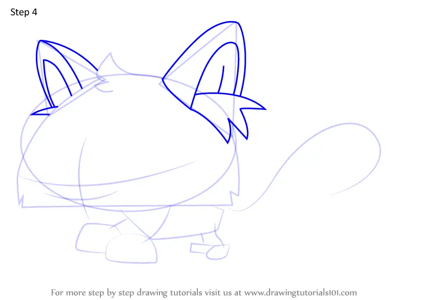 How to Draw Pet Snow Leopard from Animal Jam (Animal Jam) Step by Step ...