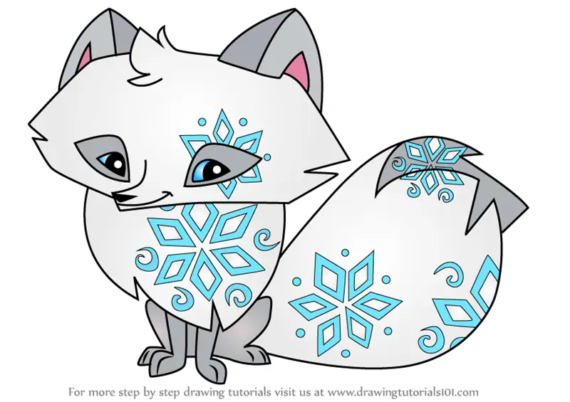 Learn How to Draw Polar Arctic Fox from Animal Jam (Animal Jam) Step by Step : Drawing Tutorials