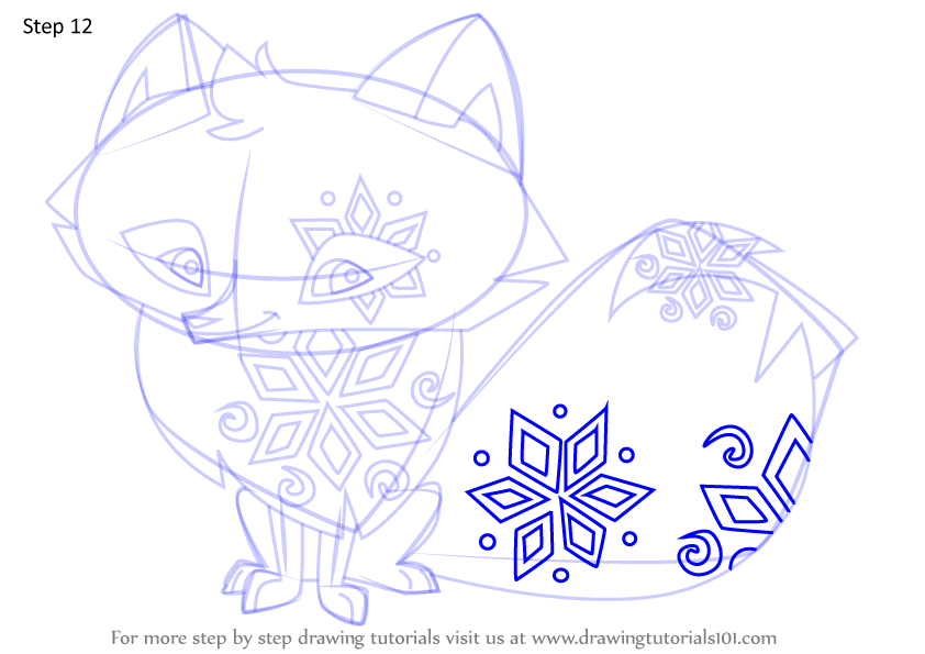 How to Draw Polar Arctic Fox from Animal Jam (Animal Jam) Step by Step