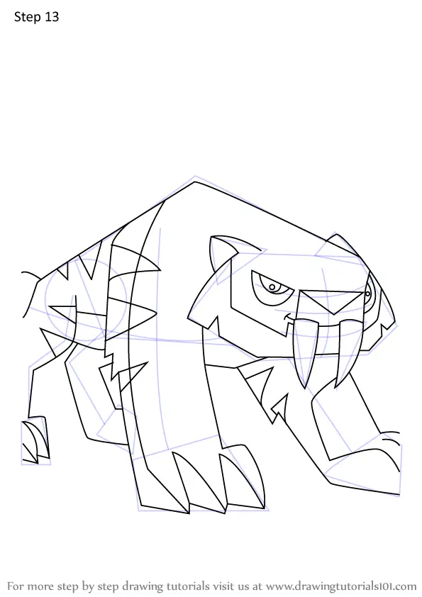 How to Draw Sabertooth from Animal Jam (Animal Jam) Step by Step ...