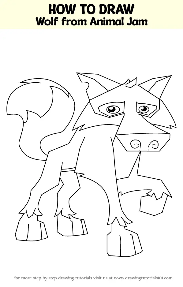 How To Draw Wolf From Animal Jam Animal Jam Step By Step