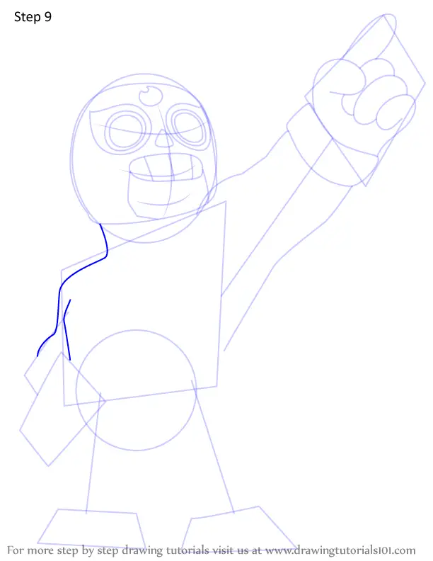 Step by Step How to Draw El Primo from Brawl Stars ...