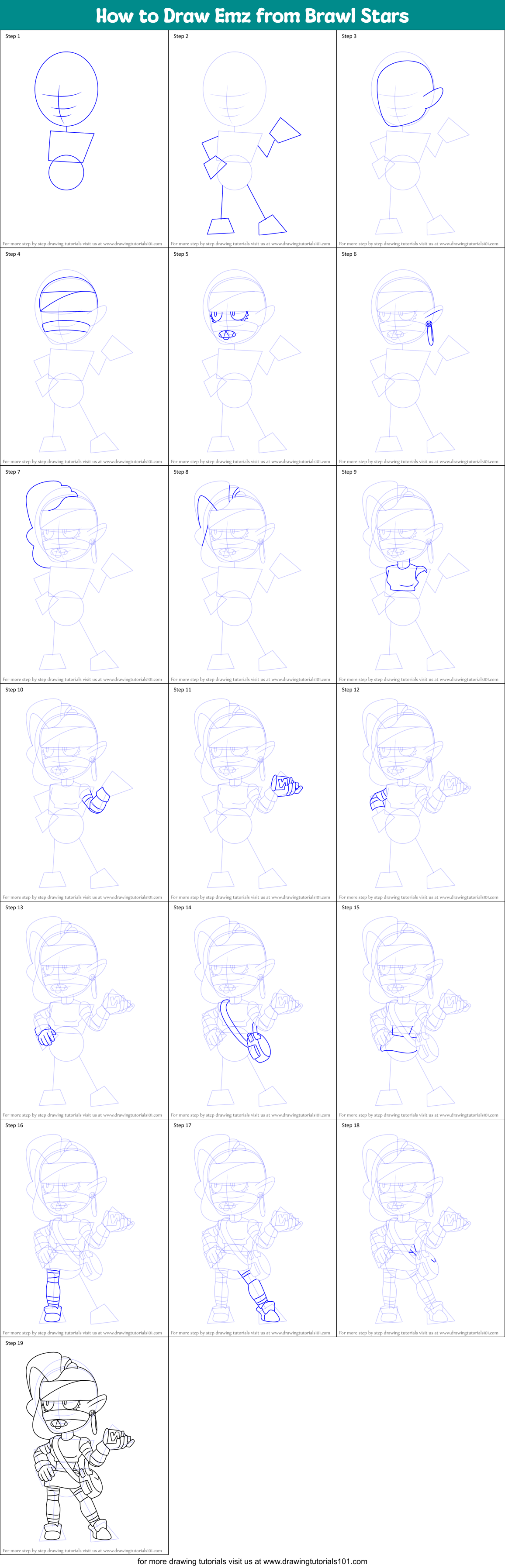 How To Draw Nita From Brawl Stars Printable Step By Step Drawing Sheet Images And Photos Finder