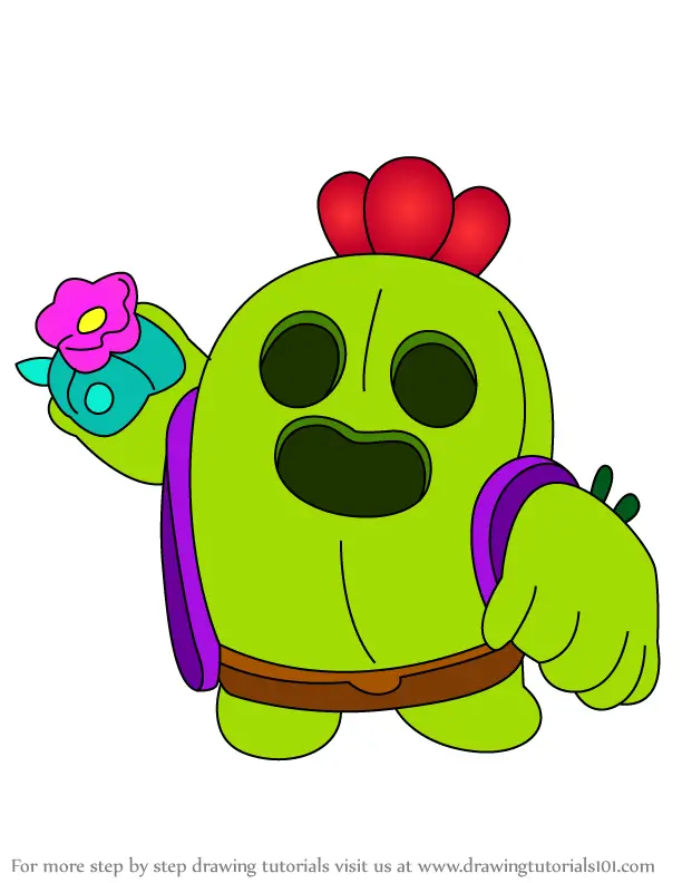 Learn How To Draw Spike From Brawl Stars Brawl Stars Step By Step Drawing Tutorials - how to draw spike brawl stars image coloring