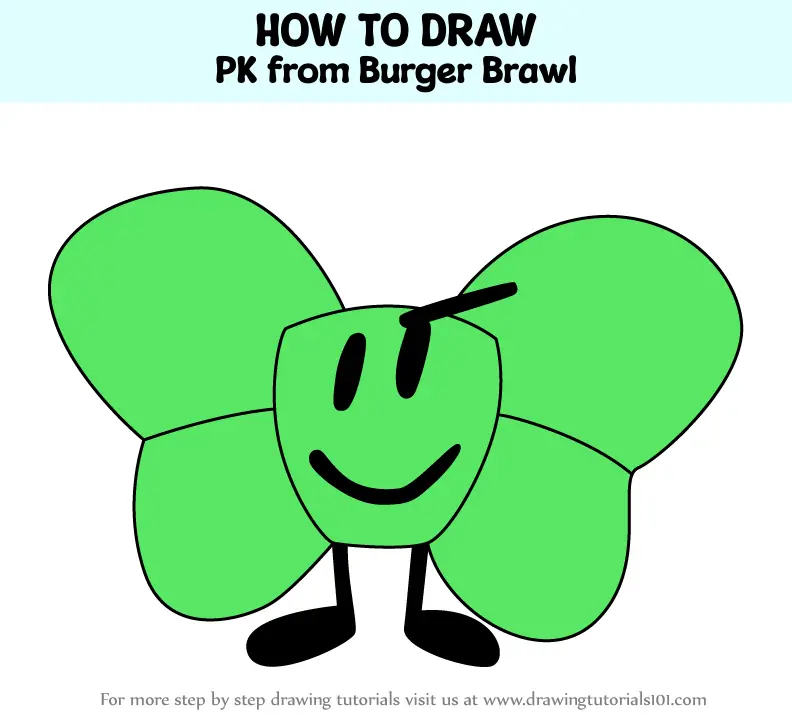 How to Draw PK from Burger Brawl (Burger Brawl) Step by Step ...