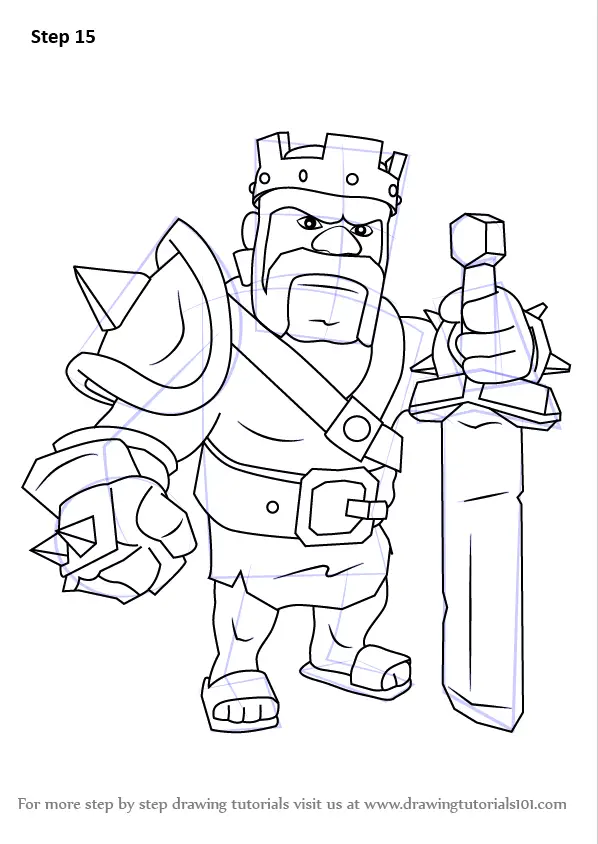 How to Draw Barbarian King from Clash of the Clans (Clash of the Clans ...
