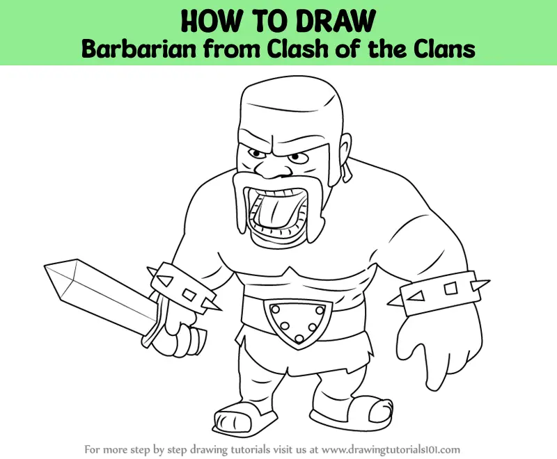 How to Draw Clash of Clans | Barbarian - YouTube