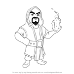 How to Draw Wizard from Clash of the Clans