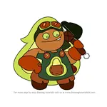How to Draw Avocado Cookie from Cookie Run Kingdom