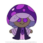 How to Draw Poison Mushroom Cookie from Cookie Run Kingdom