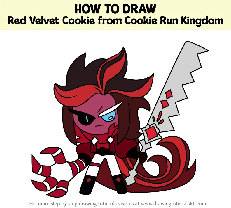 How to Draw Red Velvet Cookie from Cookie Run Kingdom (Cookie Run ...