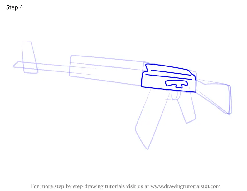 How to Draw AK-47 from Counter Strike (Counter Strike) Step by Step ...