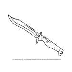 How to Draw Bowie Knife from Counter Strike