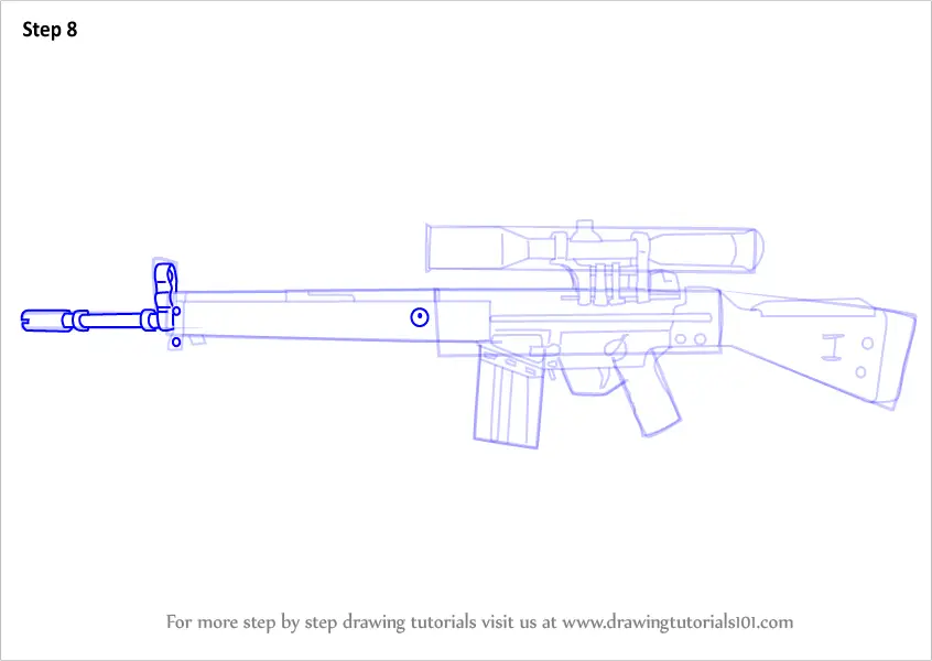 How to Draw G3SG1 from Counter Strike (Counter Strike) Step by Step ...