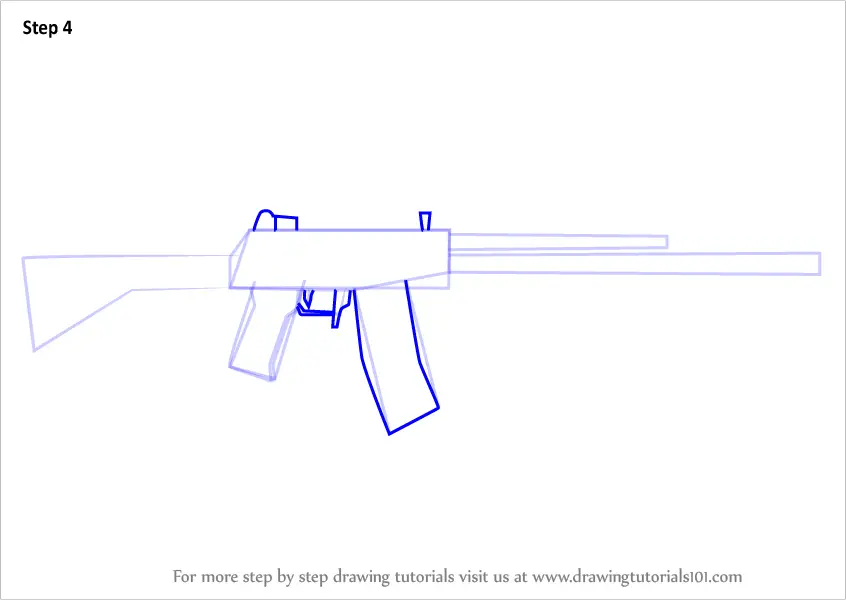 How to Draw Galil from Counter Strike (Counter Strike) Step by Step ...