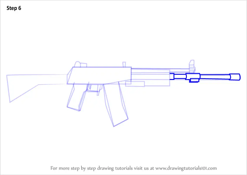 How to Draw Galil from Counter Strike (Counter Strike) Step by Step ...