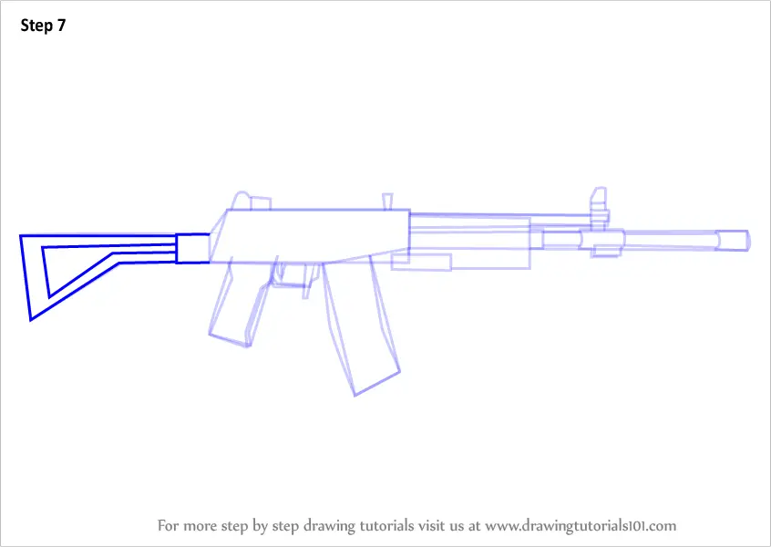 How to Draw Galil from Counter Strike (Counter Strike) Step by Step ...