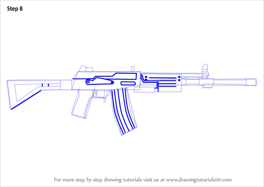 How to Draw Galil from Counter Strike (Counter Strike) Step by Step ...