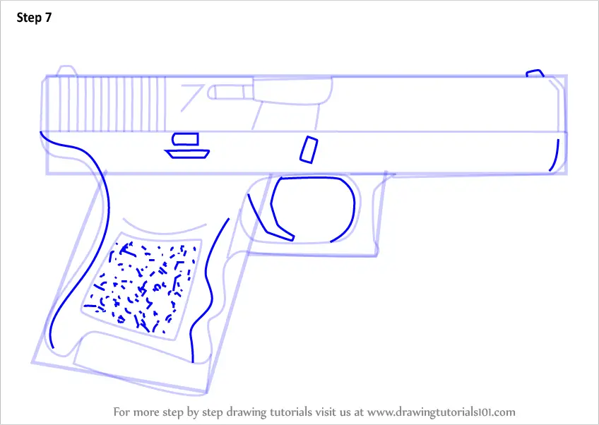 Learn How To Draw Glock 18 From Counter Strike Counter Strike Step By Step Drawing Tutorials - glock 18 roblox picture