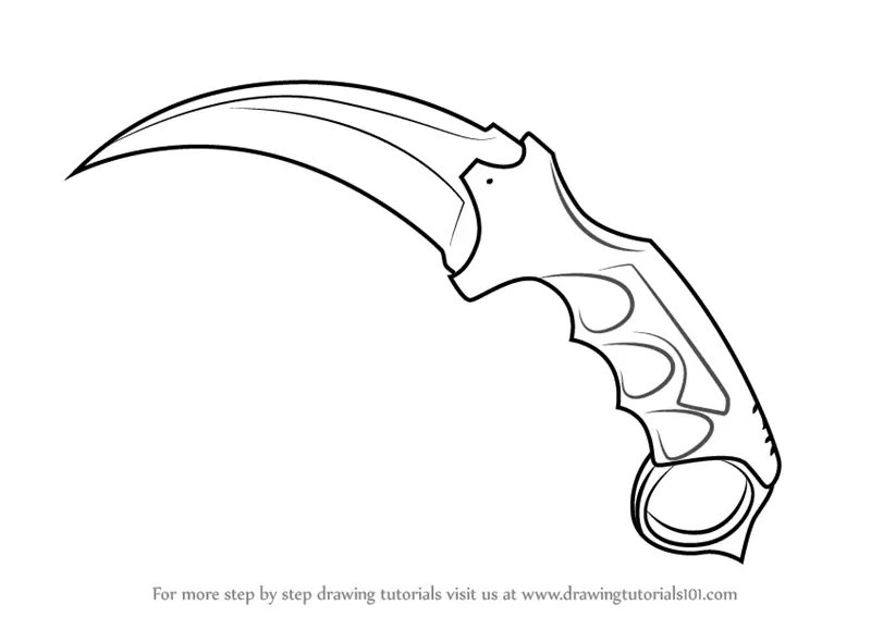 How to Draw Karambit from Counter Strike (Counter Strike) Step by Step