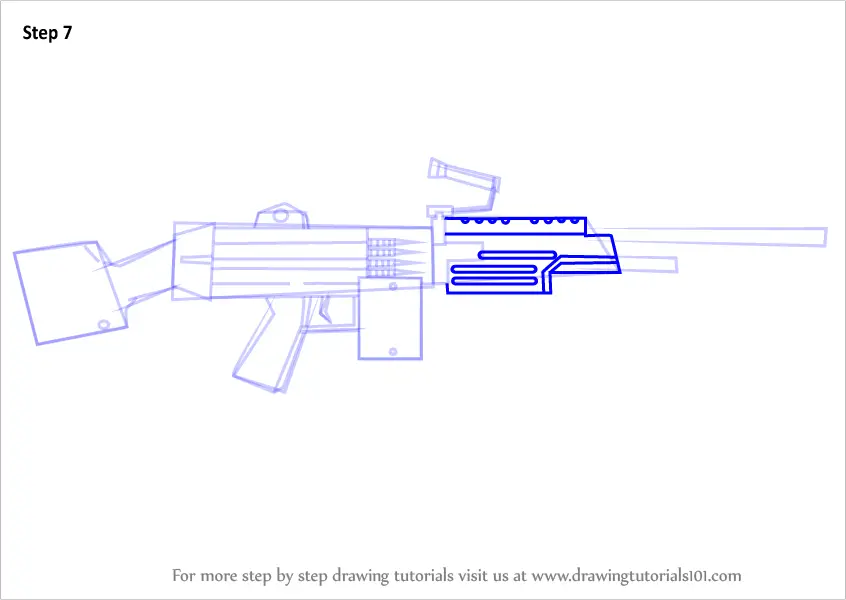 How to Draw M249 from Counter Strike (Counter Strike) Step by Step ...