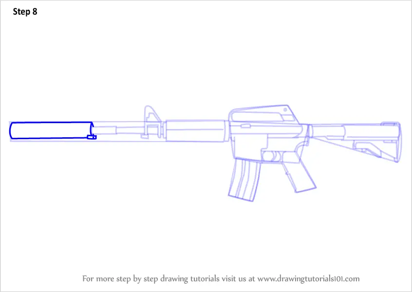 How to Draw M4A1 from Counter Strike (Counter Strike) Step by Step ...