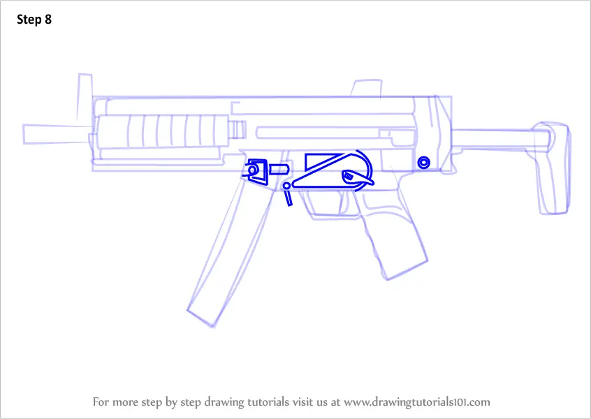 How to Draw MP5 from Counter Strike (Counter Strike) Step by Step