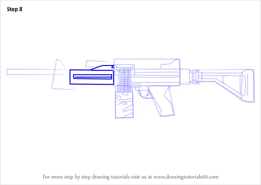 How to Draw Negev from Counter Strike (Counter Strike) Step by Step ...