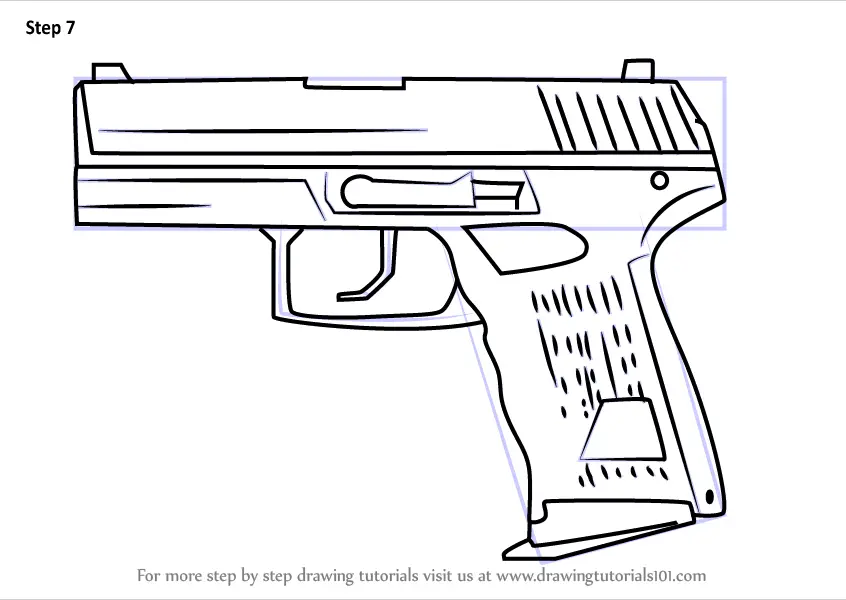 How to Draw P2000 from Counter Strike (Counter Strike) Step by Step ...