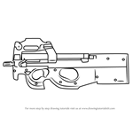 How to Draw P90 from Counter Strike