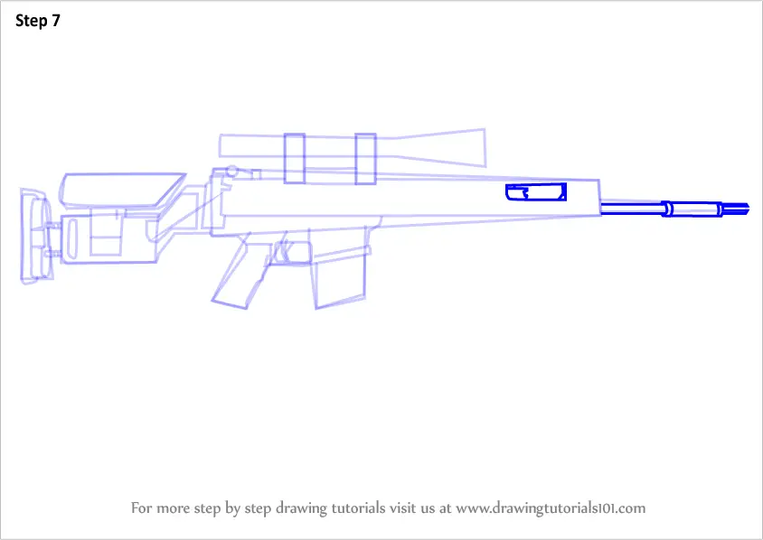 How to Draw SCAR-20 from Counter Strike (Counter Strike) Step by Step ...